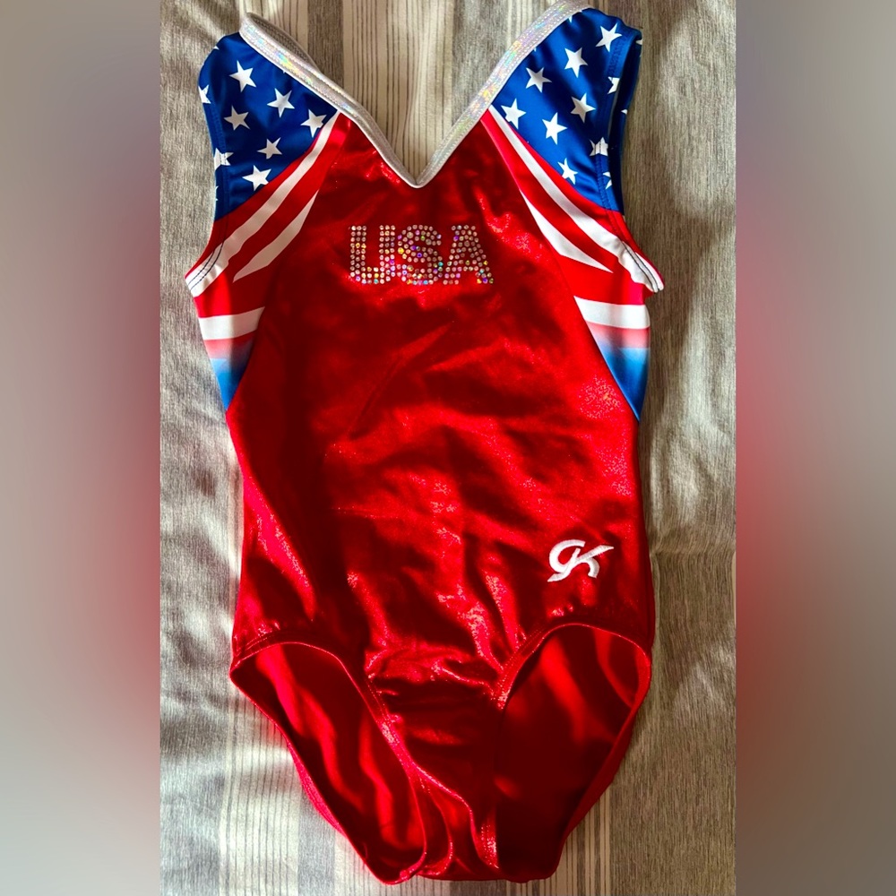 GK USA Gymnastics Leotard, Child Large